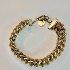 Gold Leather Chain Bracelet